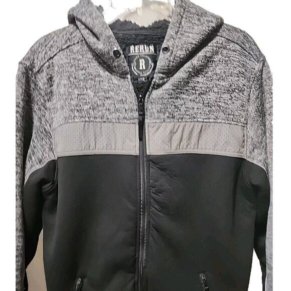 Mens Rerun Supply Company Full Zip Sherpa Lined Thick Jacket Size Large - Picture 2 of 6